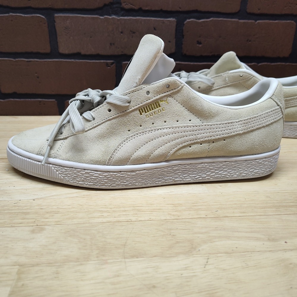 Puma Suede Classic XXI tan Puma White Lace Up Sneakers Men's Size 10.5 - Picture 7 of 16